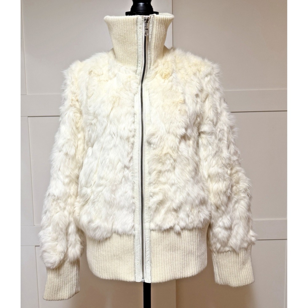 Wilsons Leather Cream Bomber Jacket